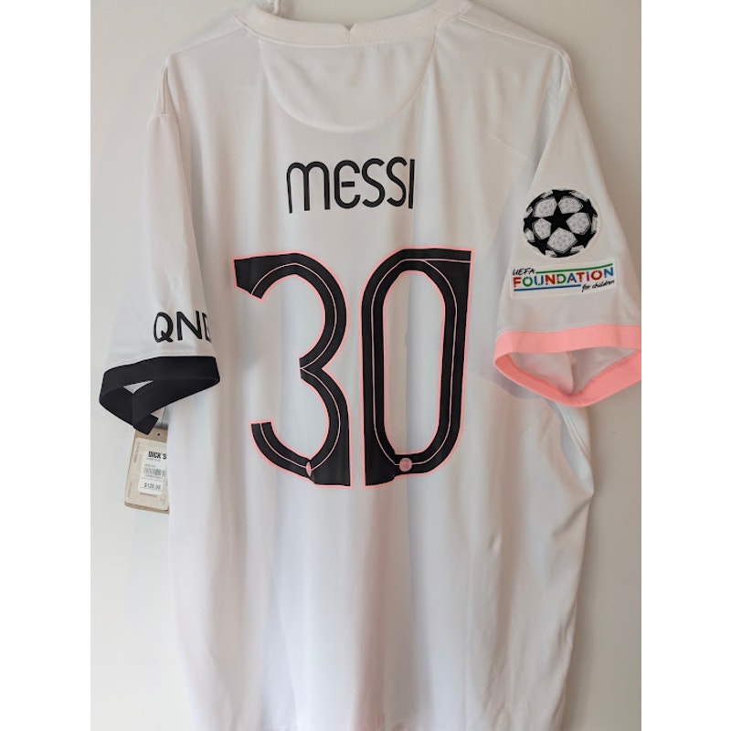 Paris Saint-Germain PSG 2021-22 Away Lionel Messi #30 Jersey Mens 2XL Nike UCL Champions League Patch NWT Vintage