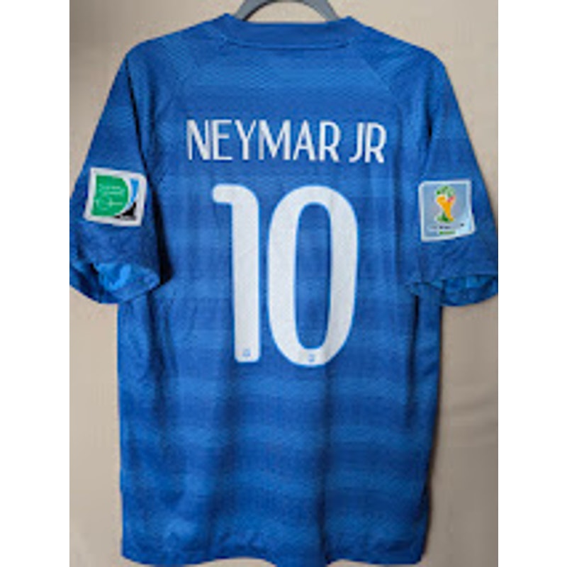 Brazil 2014 Away Neymar Jr Jersey Mens Medium Nike World Cup Fully Patched Rare