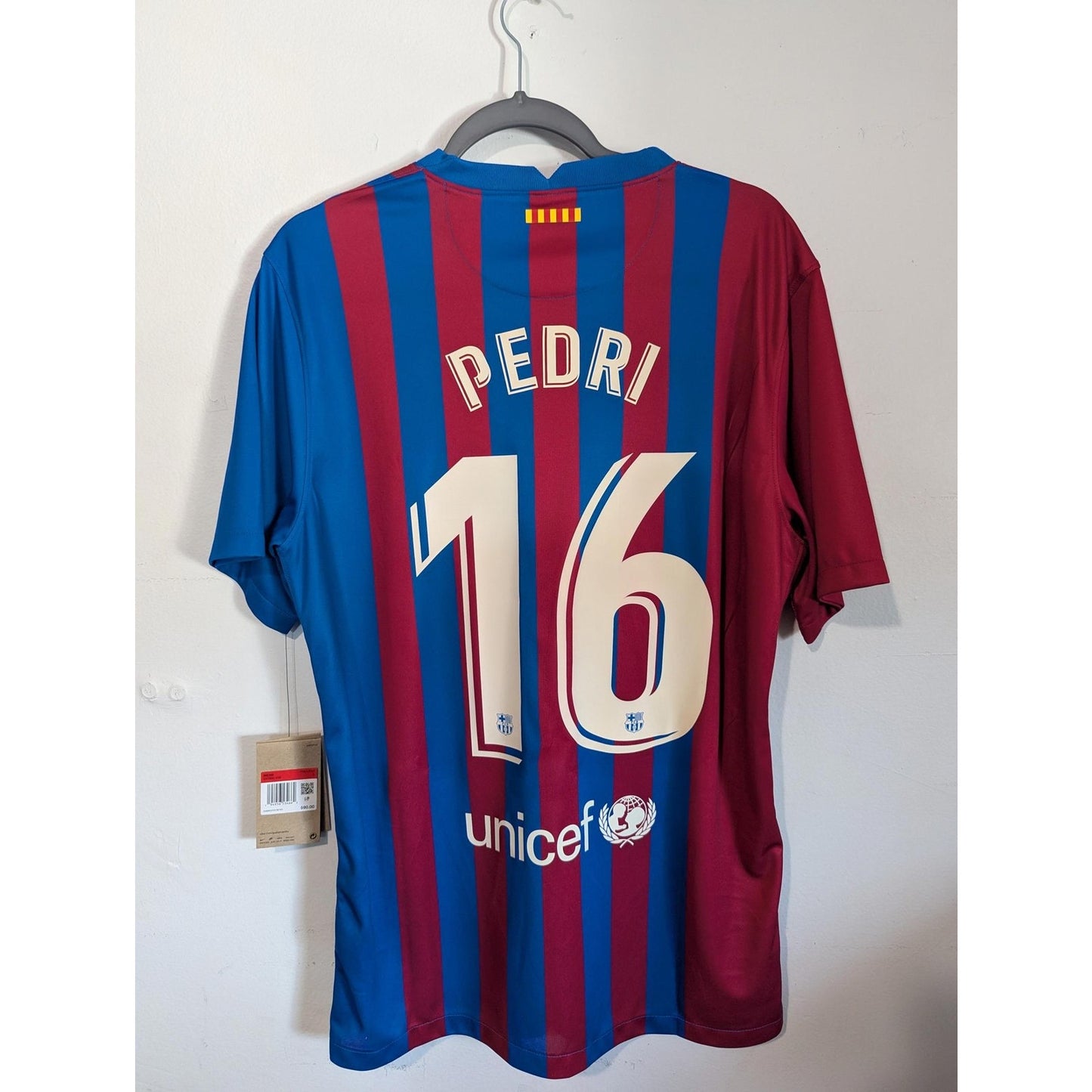 FC Barcelona 2021-22 Home Pedri Jersey - Men's Large - NWT