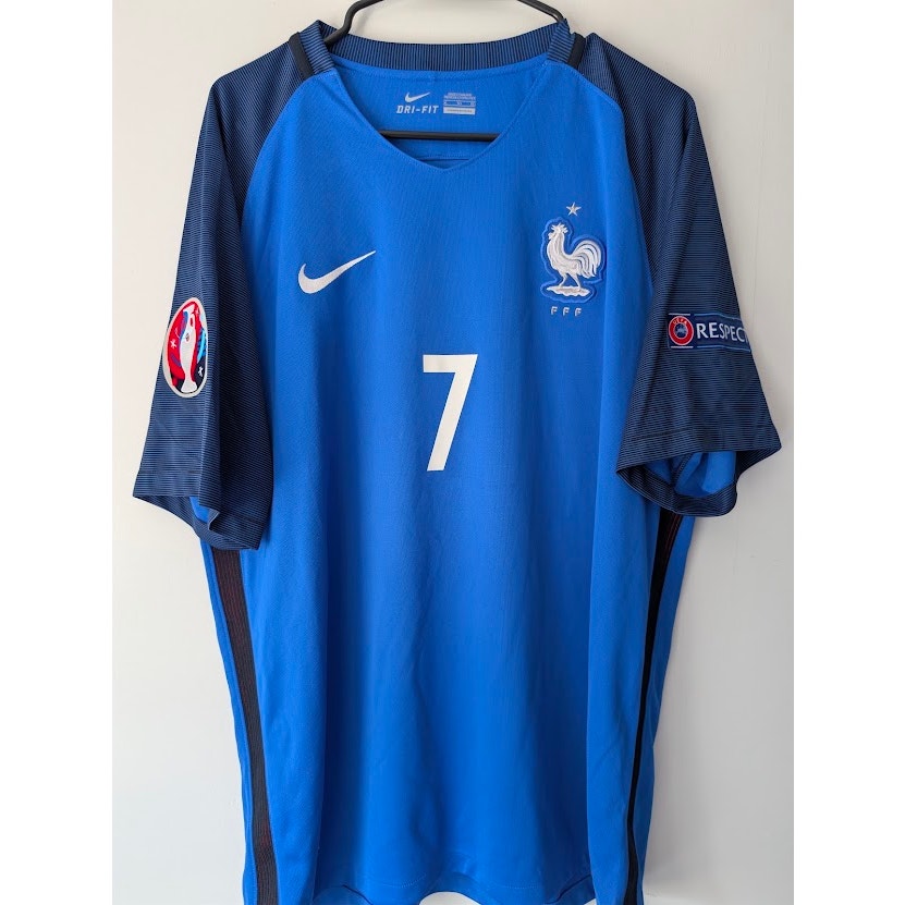France 2016 Home Antoine Griezmann Jersey Men's XL Nike UEFA Euro 2016 Fully Patched