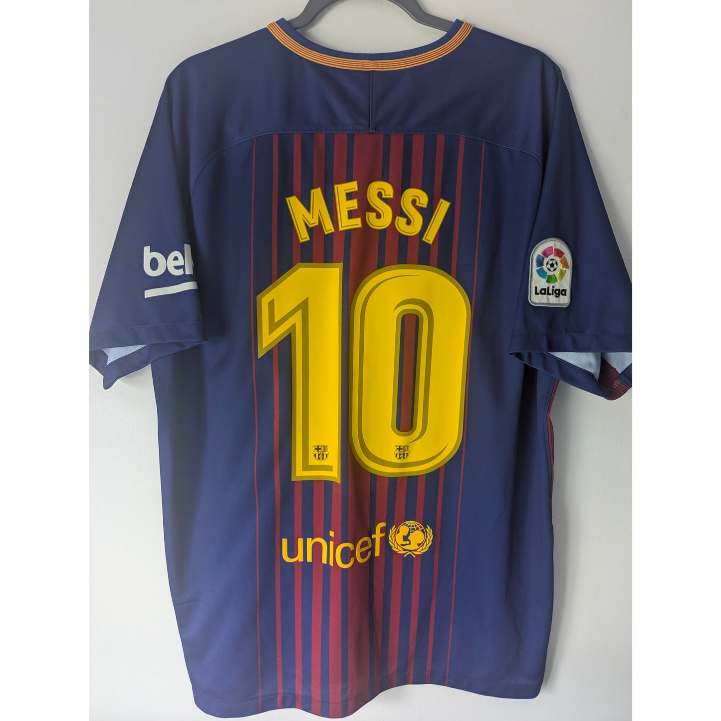 FC Barcelona 2017-18 Home Lionel Messi Jersey - Men's XL