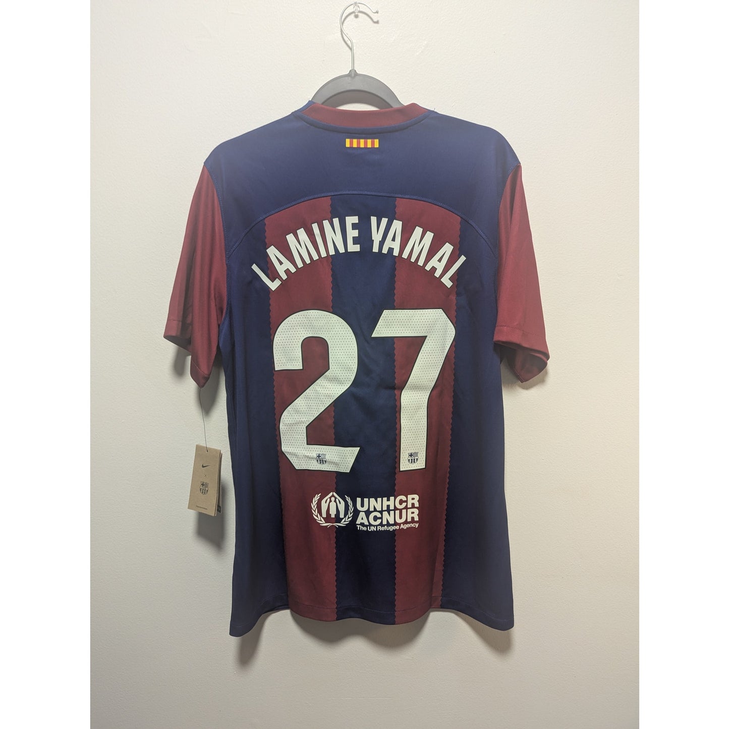 FC Barcelona 2023-24 Home Lamine Yamal Jersey - Men's Large - NWT