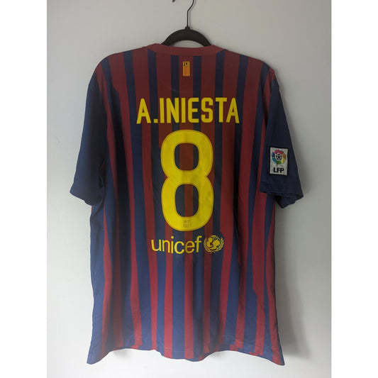 FC Barcelona 2011-12 Home Iniesta Jersey - Men XL