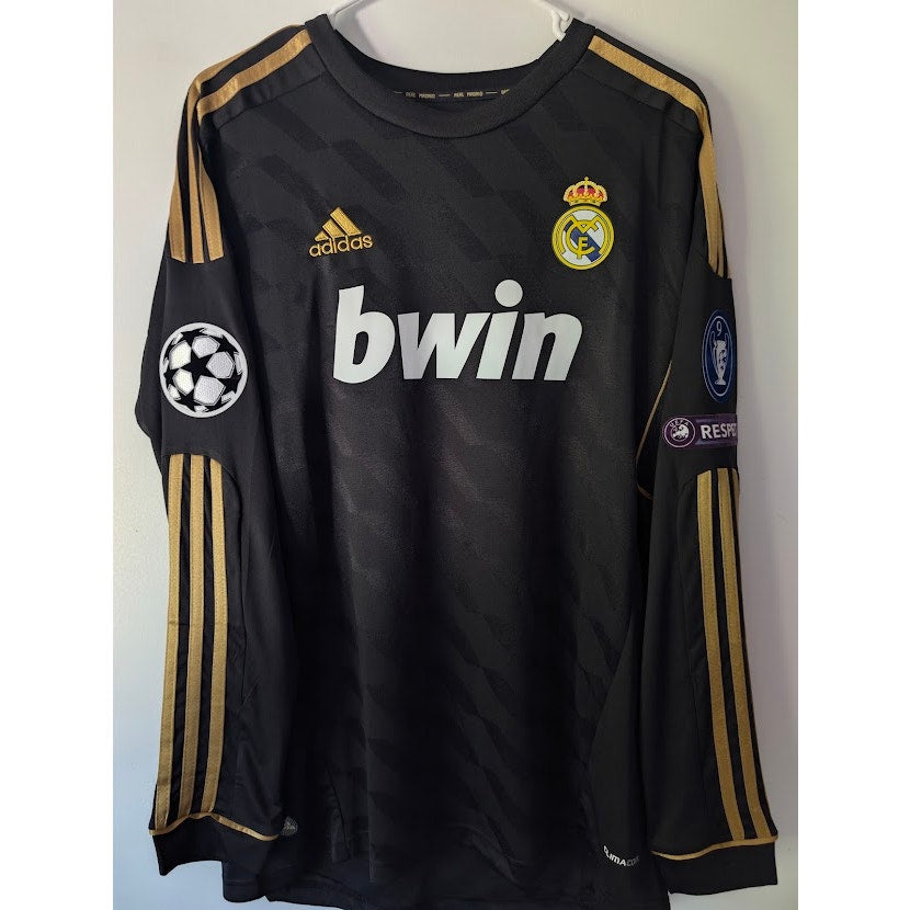 Real Madrid 2011-12 Away Cristiano Ronaldo #7 Jersey Long Sleeve Men's XL adidas UEFA Champions League Fully Patched Rare