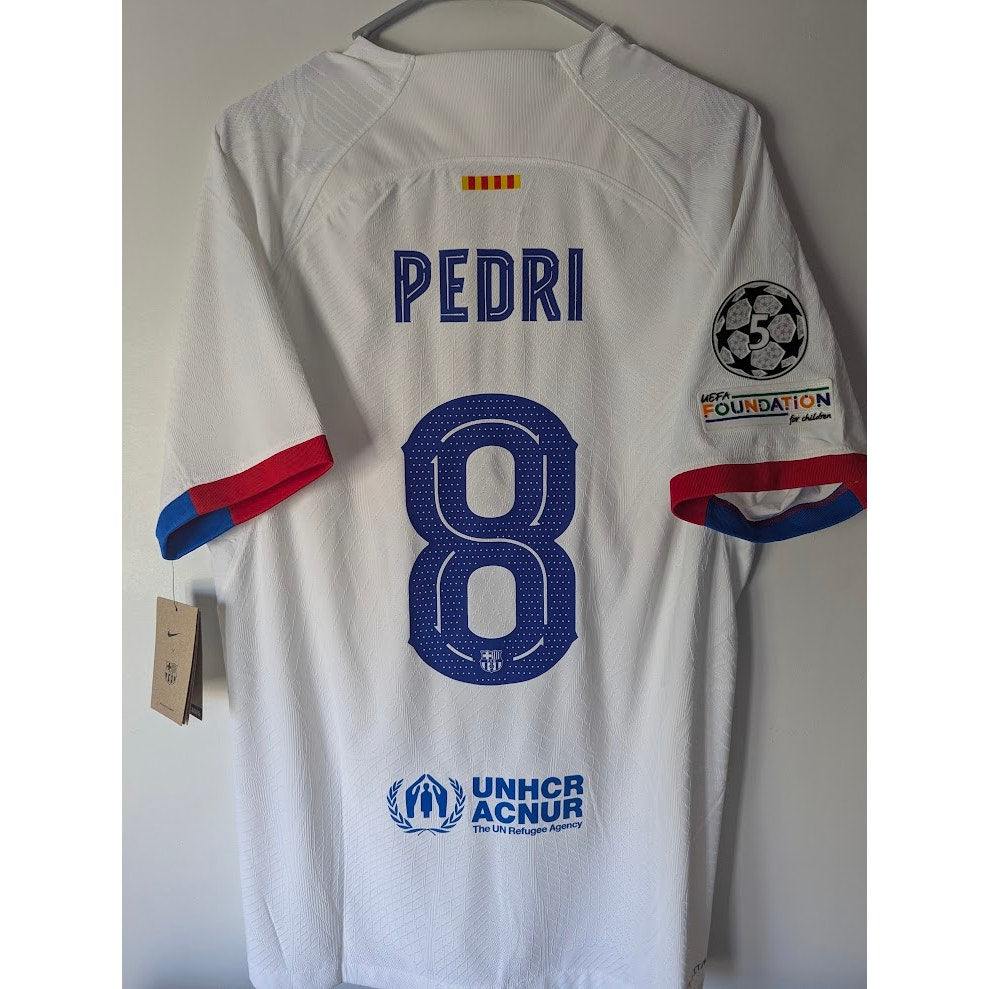 FC Barcelona 2023–24 Away Pedri Nike ADV Jersey – Men’s XL | UCL Fully Patched NWT Player Version