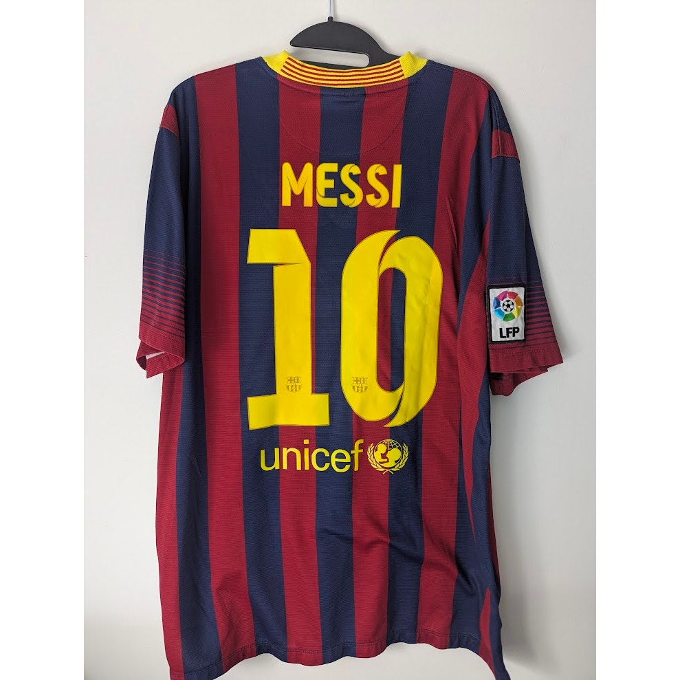 FC Barcelona 2013-14 Home Lionel Messi Jersey Men’s XL Nike Soccer Shirt