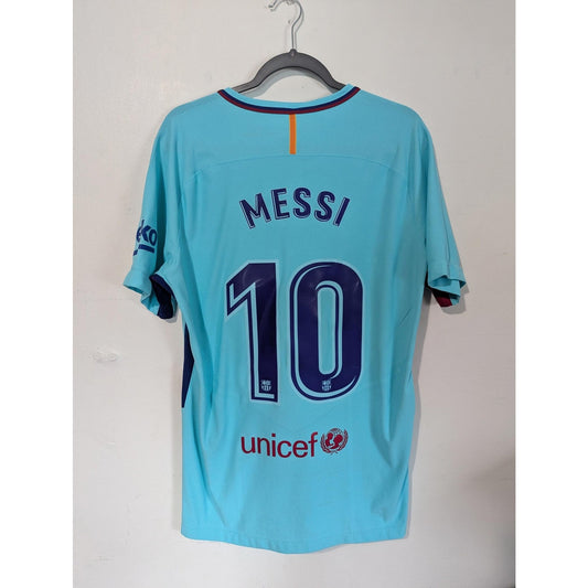 FC Barcelona 2017-18 Away Messi Jersey - Men's Large - Vaporknit Player Version