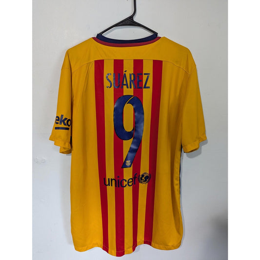 FC Barcelona 2015-16 Away Luis Suarez Jersey - Men XL