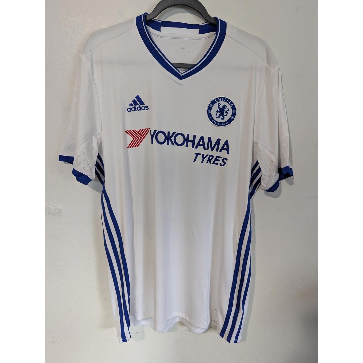 2016-17 Chelsea Third Hazard Jersey — Authentic Adidas White Kit Men’s Large