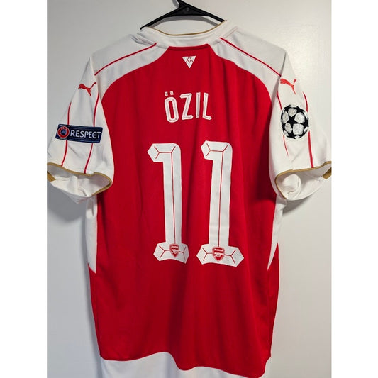 Arsenal 2015-16 Home Mesut Ozil Jersey Men's XL Puma UEFA Champions League Fully Patched Rare