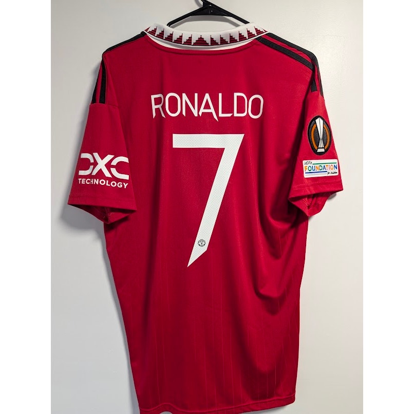 Manchester United 2022-23 Home Cristiano Ronaldo Jersey Men's Large adidas UEFA Europa League