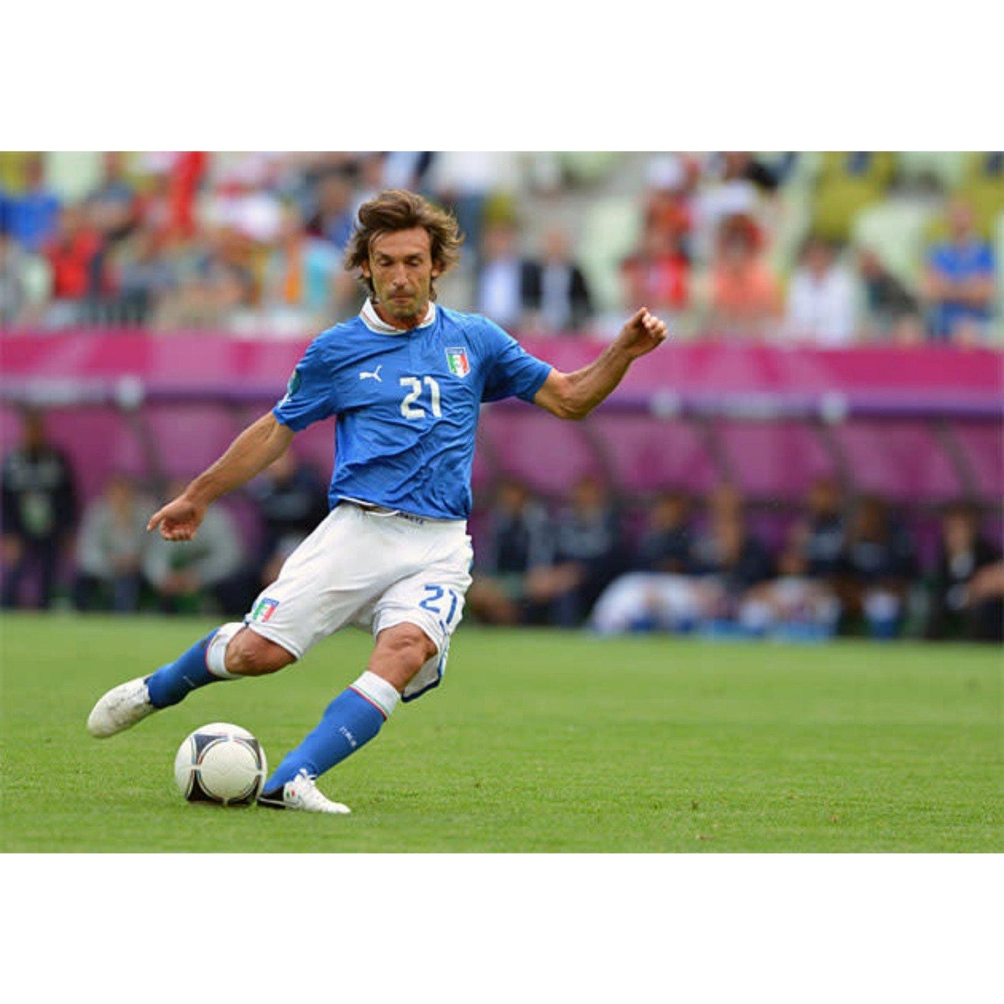 Italy 2012 Home Andrea Pirlo Jersey - Men's Large - Fully Patched