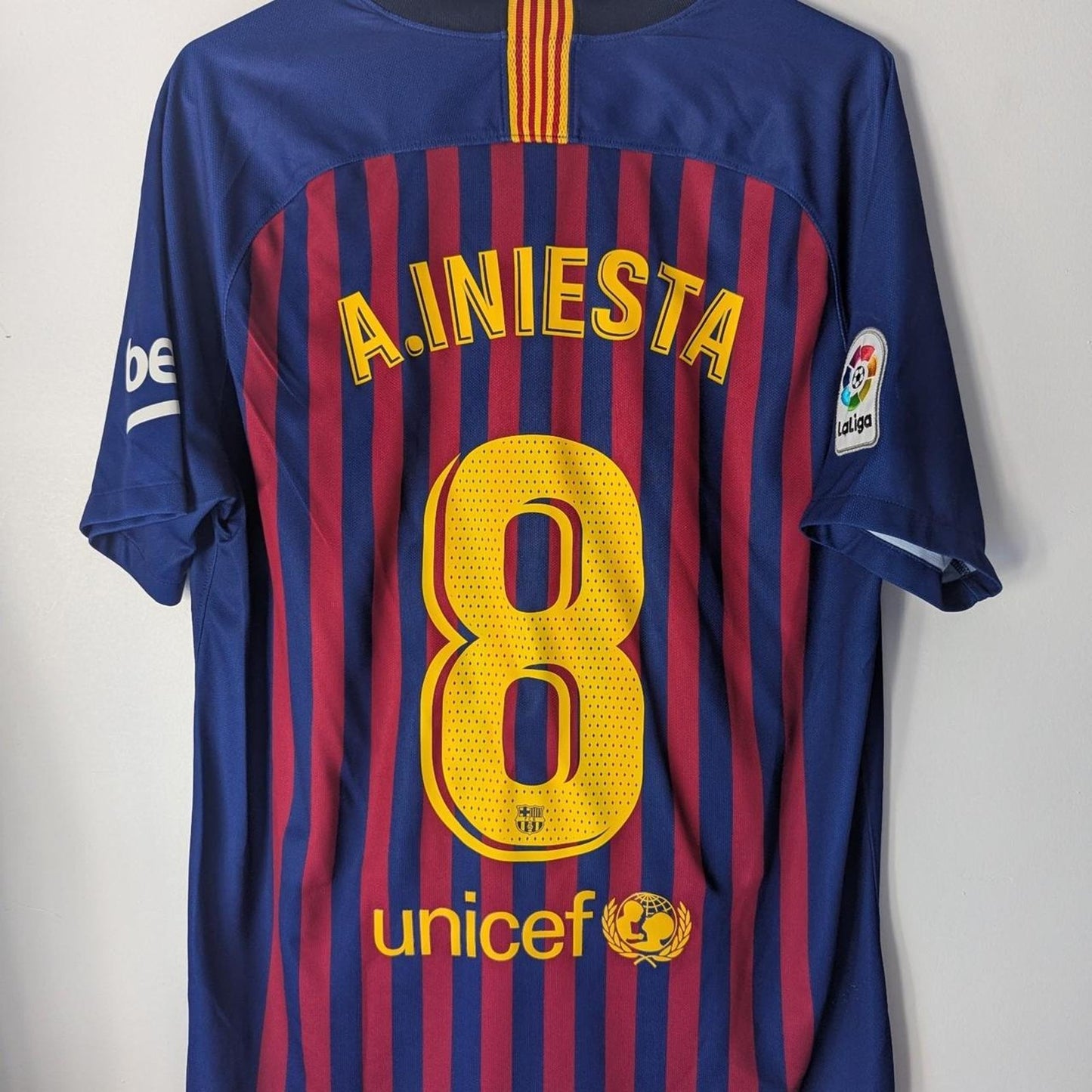 FC Barcelona 2018 -19 Home Andres Iniesta Jersey - Men's L