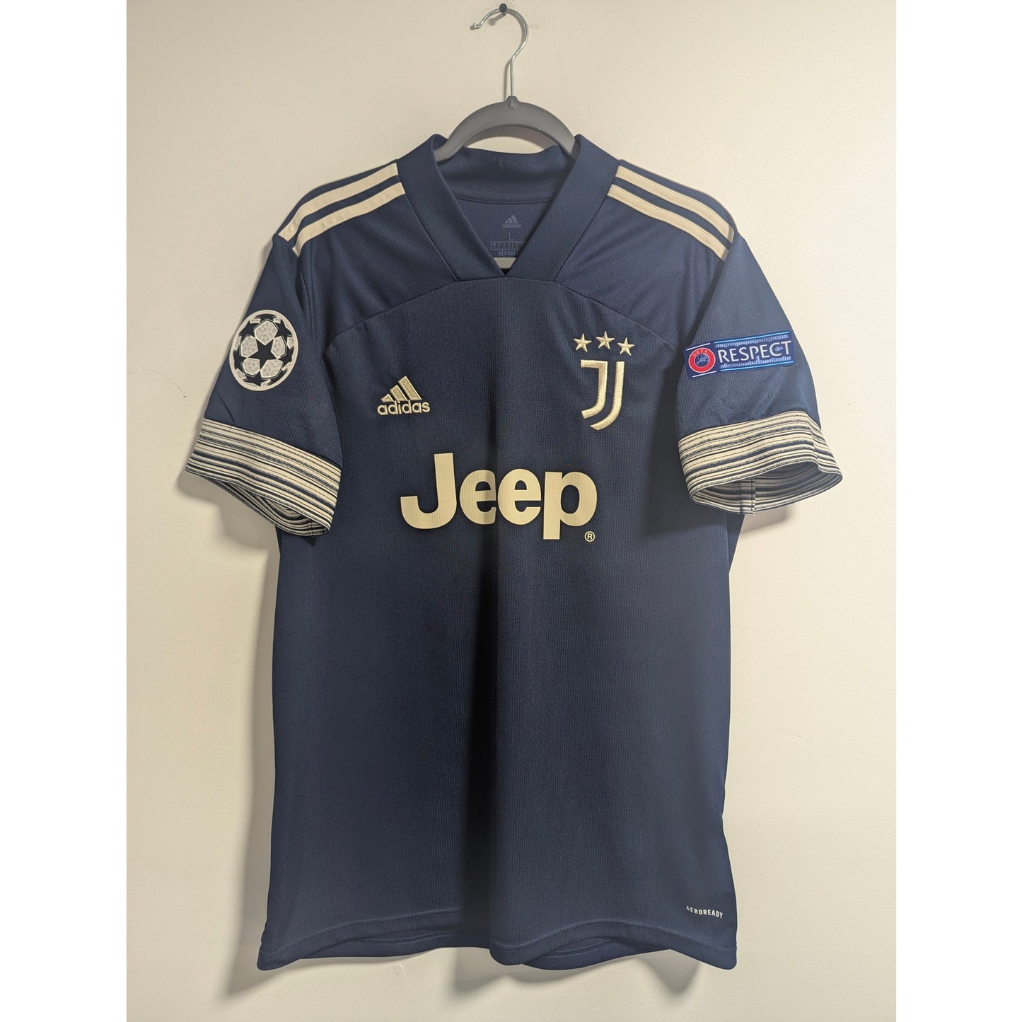 Juventus 2020–21 Away Ronaldo Jersey – Men’s Large | UCL Fully Patched Adidas Shirt