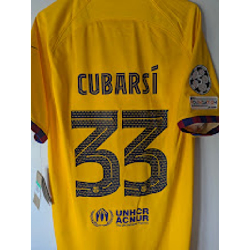 FC Barcelona 2023–24 Fourth Cubarsí Jersey – Men’s XL | NWT UCL Fully Patched Shirt