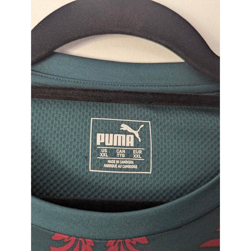 Italy 2019 Training Jersey Men’s XXL Puma FIGC Soccer Shirt Green Gold
