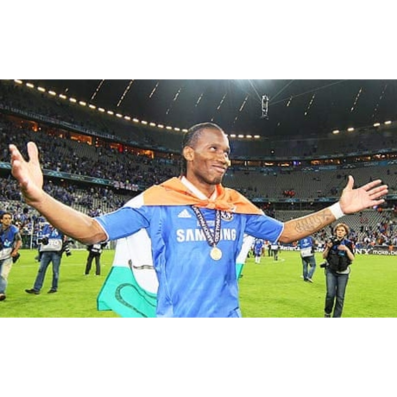 Chelsea 2011-12 Home UCL Drogba Jersey - Men's Large