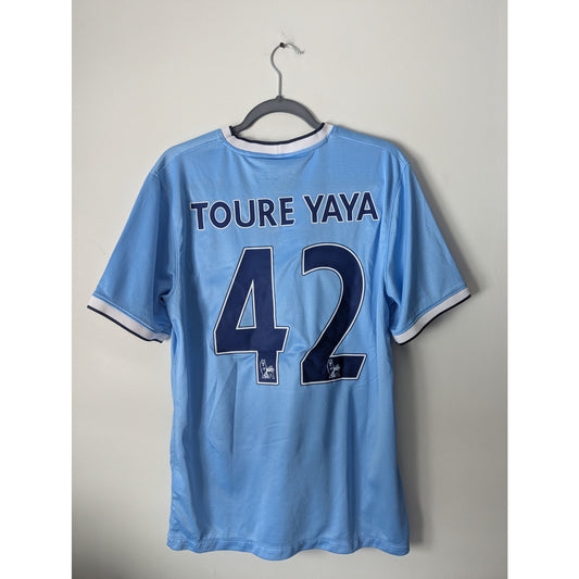 Manchester City 2013-2014 Home Toure Yaya Jersey - Men's Large