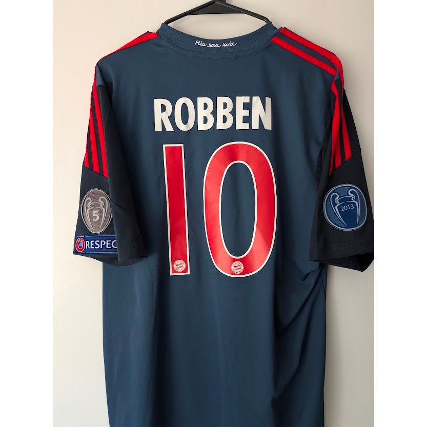 Bayern Munich 2013-14 Third Arjen Robben #10 Jersey Mens XL adidas UCL Fully Patched