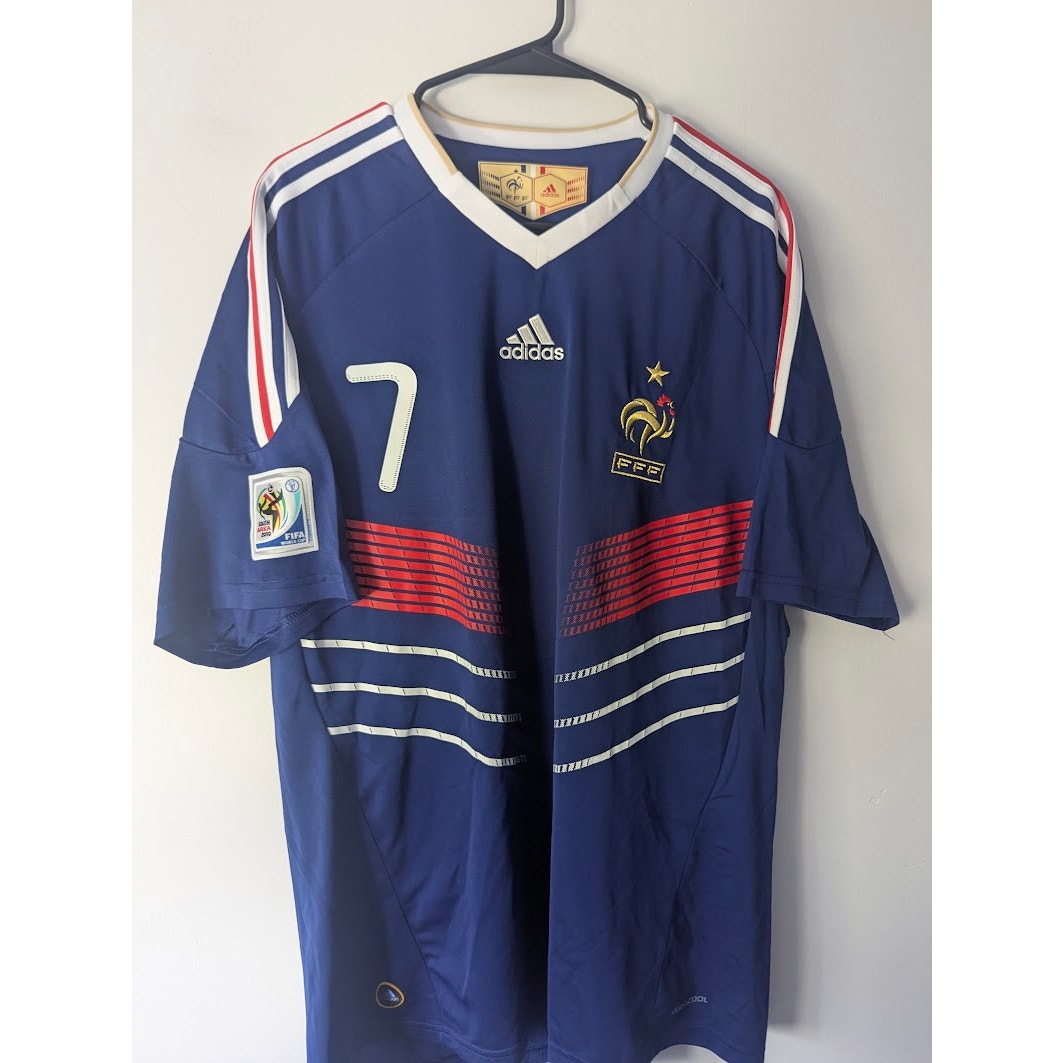 France 2010 Home Ribéry Jersey – Men’s XL | World Cup Fully Patched Adidas Shirt