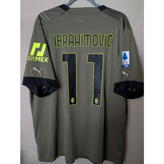 AC Milan 2022-23 Third Zlatan Ibrahimovic #11 Jersey Mens XXL Puma Serie A Patch Vintage