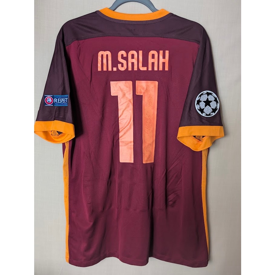 AS Roma 2015-16 Home Mohamed Salah Jersey Men's XL Nike UCL Patched