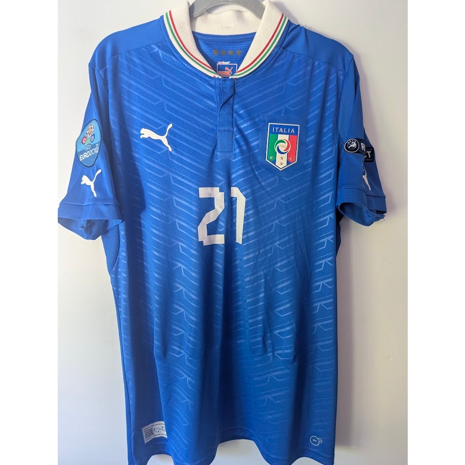Italy 2012 Home Andrea Pirlo Jersey Men's Large Puma UEFA Euro 2012