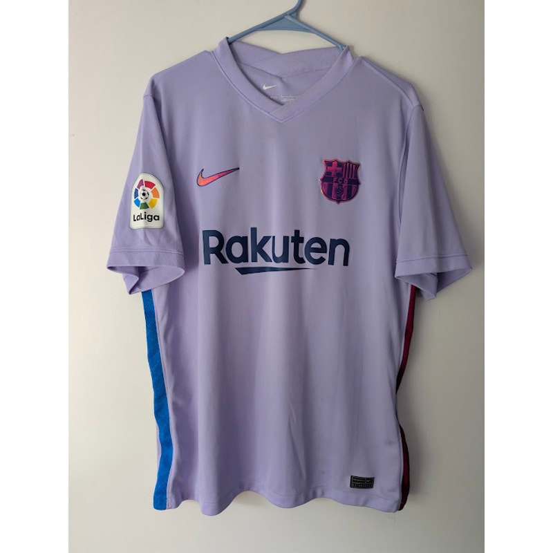 FC Barcelona 2021-22 Away Gavi #30 Jersey Men's Large Nike La Liga Patch Purple Kit