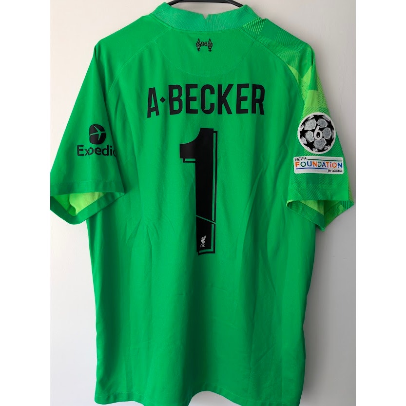 Liverpool 2021-22 GK Alisson Jersey Men's XL UCL Fully Patched