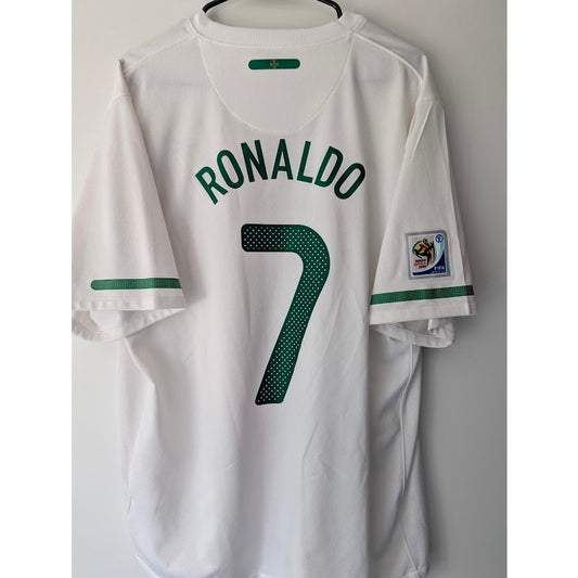 Portugal 2010 Away Cristiano Ronaldo Jersey Men's XL Nike World Cup Fully Patched