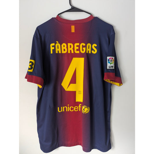 FC Barcelona 2012-13 Cesc Fabregas Home Jersey Men’s Large Authentic Nike Soccer Shirt