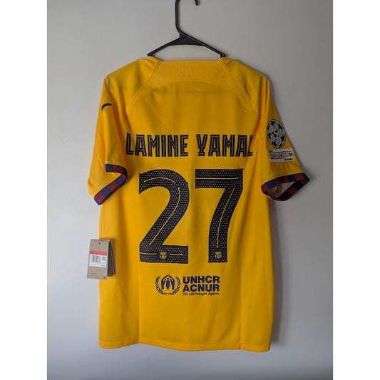 FC Barcelona 2023–24 Fourth Lamine Yamal Jersey – Men’s Large | Authentic UCL Fully Patched Nike Shirt NWT