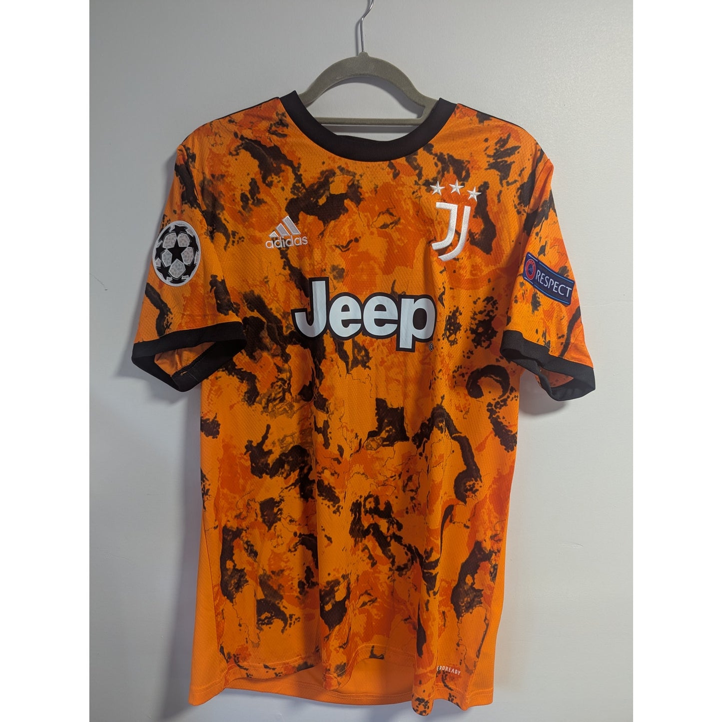 Juventus 2020-21 Third Ronaldo Jersey Men’s L Authentic Adidas Rare Orange Kit