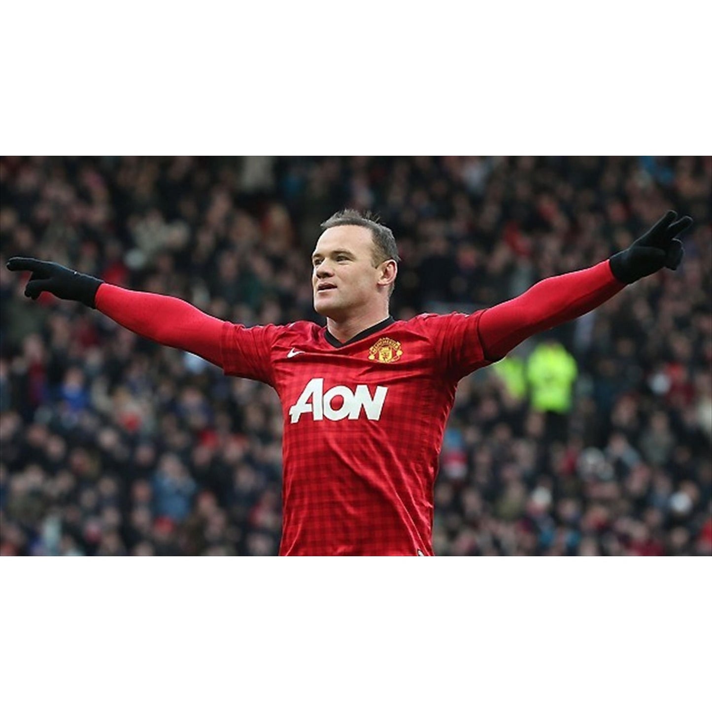 Manchester United 2012–13 Home Rooney Jersey – Men’s Medium | UCL Fully Patched Shirt