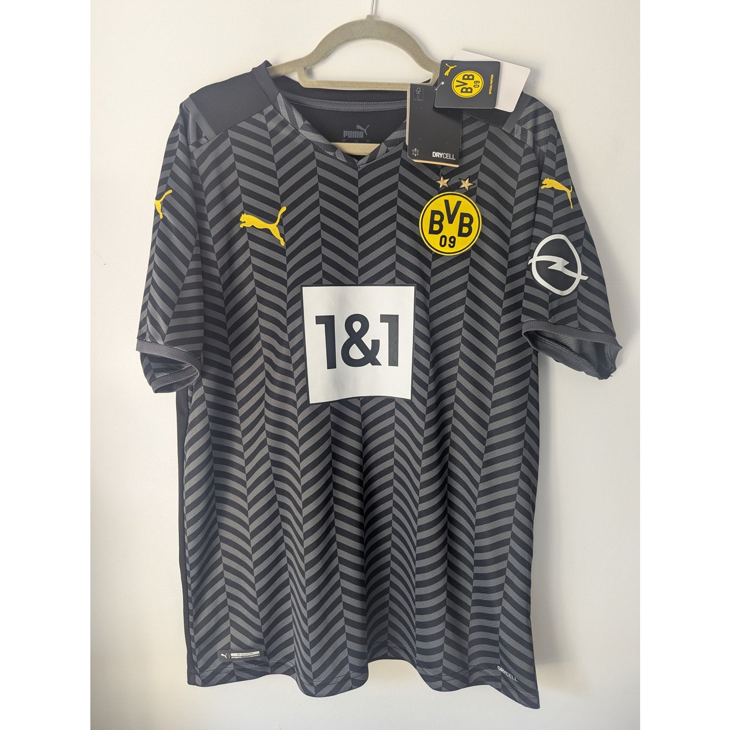 Borussia Dortmund 2021-22 Away Haaland Jersey - Men's Large - NWT