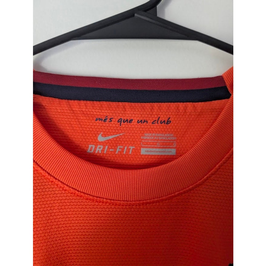 FC Barcelona 2012-13 Away Xavi #6 Jersey Mens Large Nike Authentic Yellow Orange Gradient