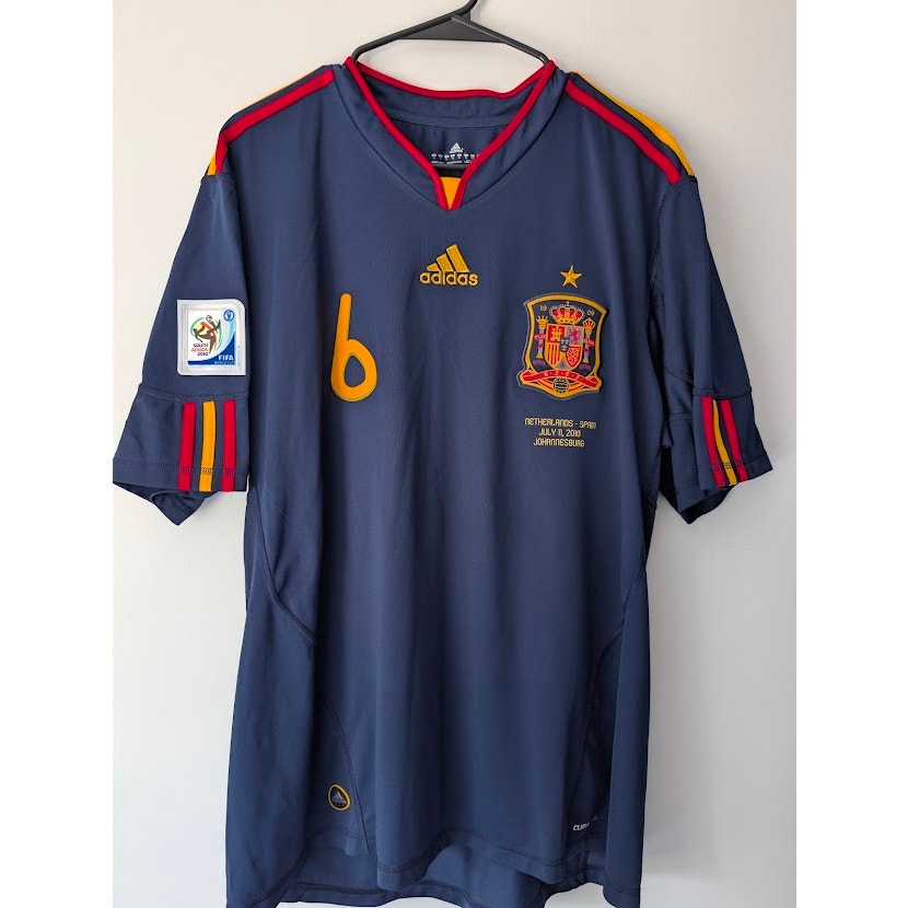 Spain 2010 Away Andrés Iniesta Jersey Men's XL Adidas World Cup Final Match Details Fully Patched