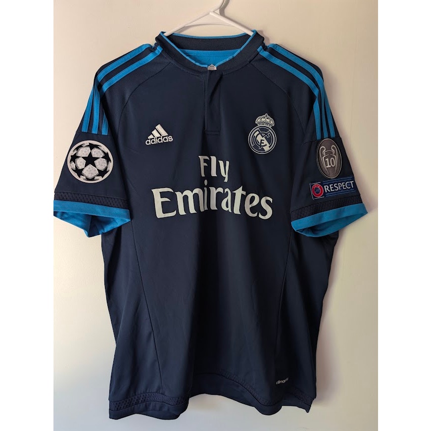 Real Madrid 2015-16 Third Cristiano Ronaldo #7 Jersey Mens Large adidas UCL Fully Patched