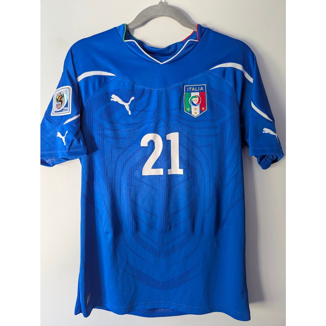 Italy 2010 Andrea Pirlo Home Jersey Men’s Medium Puma World Cup Soccer Shirt