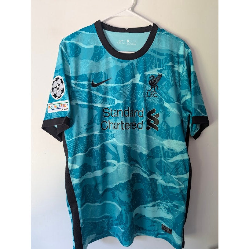 Liverpool 2020-21 Away Mohamed Salah Jersey Men’s Large Nike UCL Fully Patched