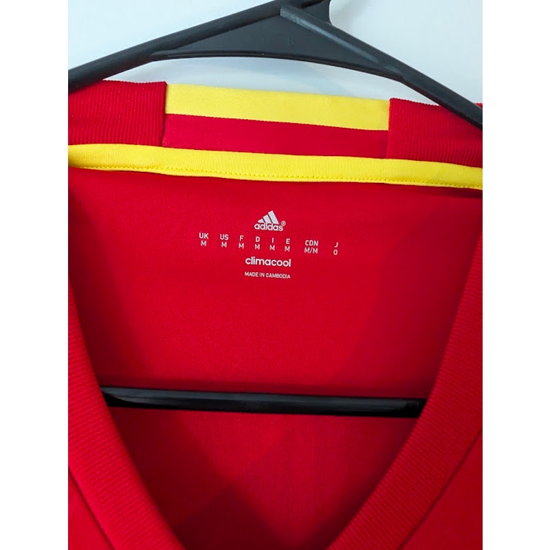 Spain 2016 Home Andres Iniesta 6 Jersey Mens Medium Adidas UEFA Euro 2016 Patch Vintage