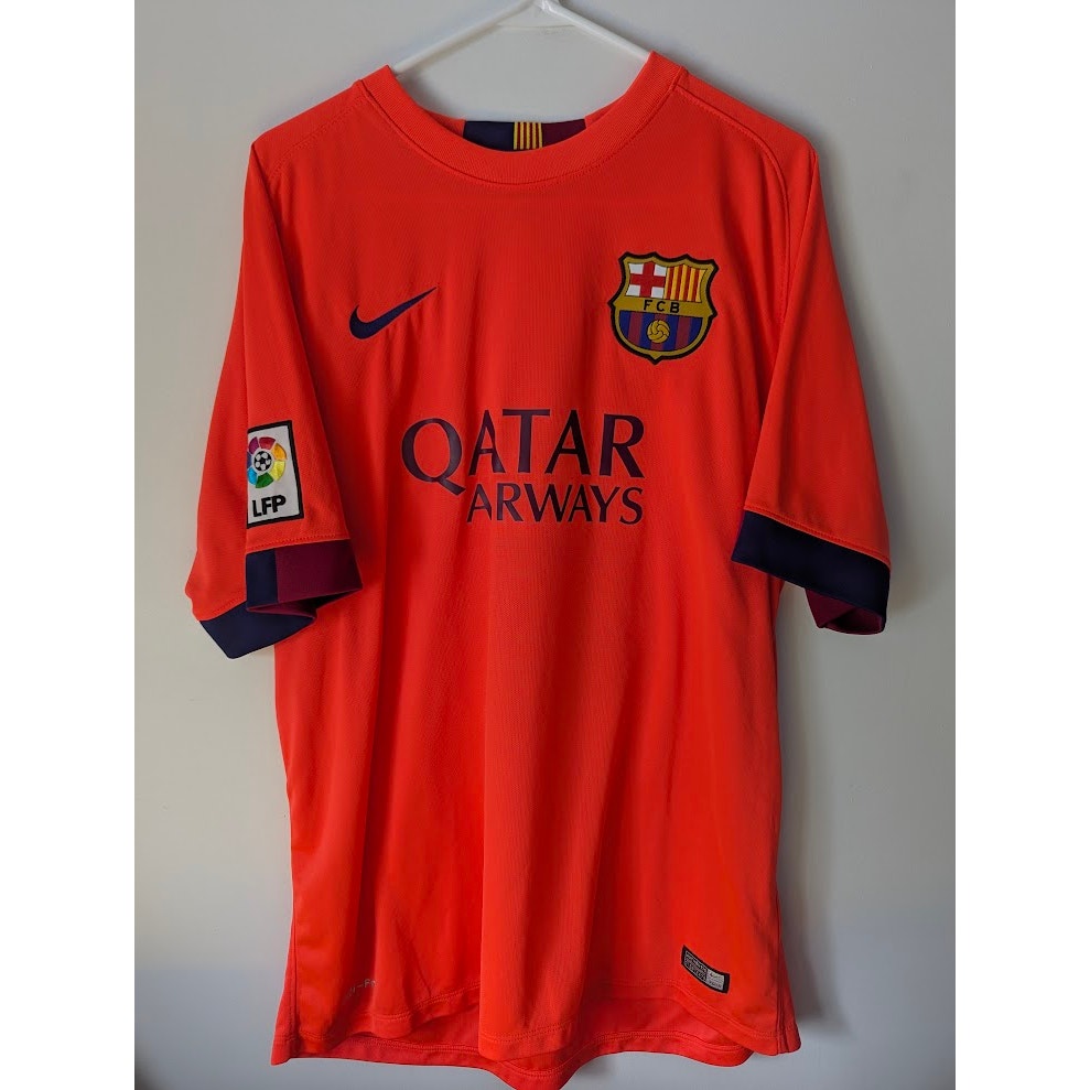 FC Barcelona 2014-15 Xavi Away Jersey Men’s XL Nike Treble Season Soccer Shirt