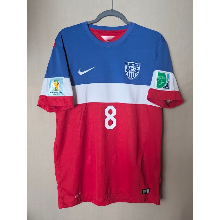 USA 2014 Away Clint Dempsey #8 Jersey Mens Large Nike World Cup Fully Patched