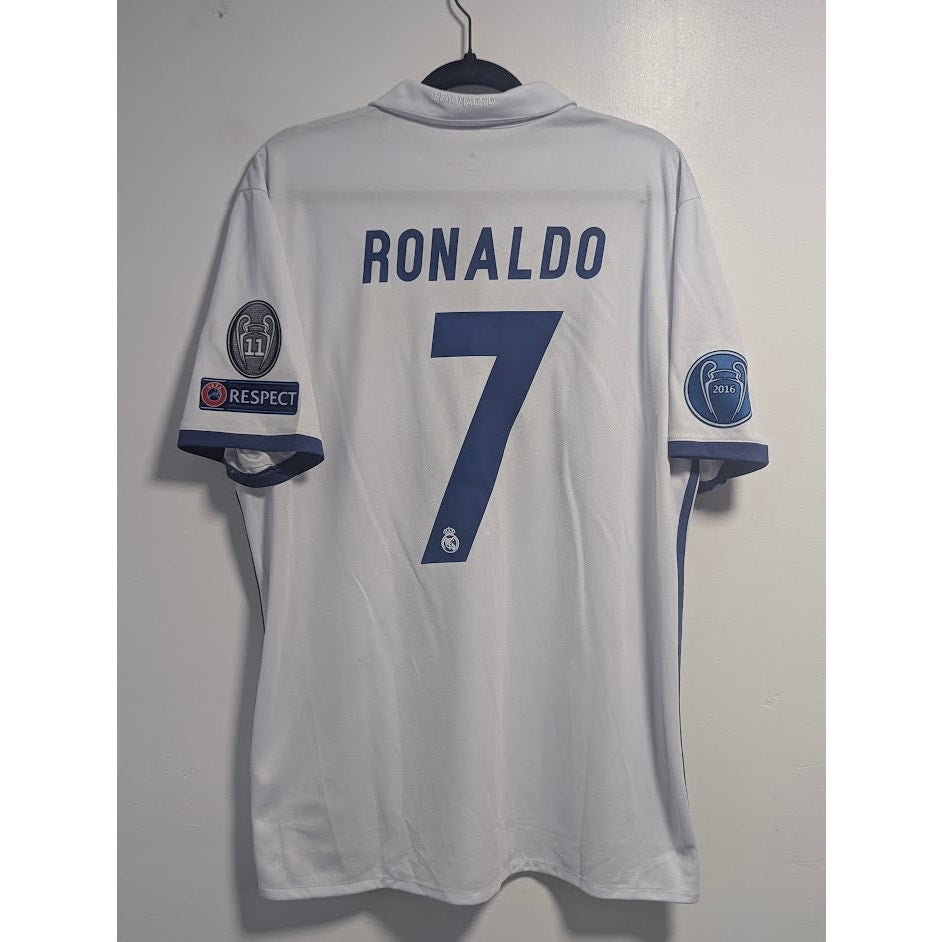 Real Madrid 2016-17 Home Cristiano Ronaldo Jersey Men’s XL UCL Final Match Details CR7