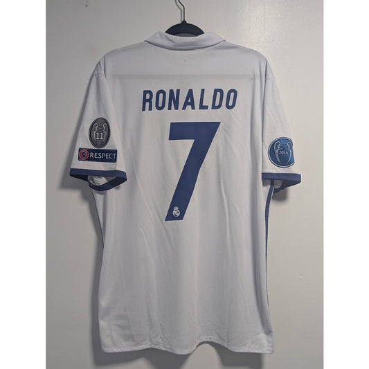 Real Madrid 2016-17 Home Cristiano Ronaldo Jersey Men’s XL UCL Final Match Details CR7