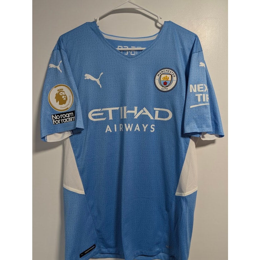 Manchester City 2021-22 Home Bernardo Silva Jersey Men's XL PUMA Authentic Player Version EPL Fully Patched