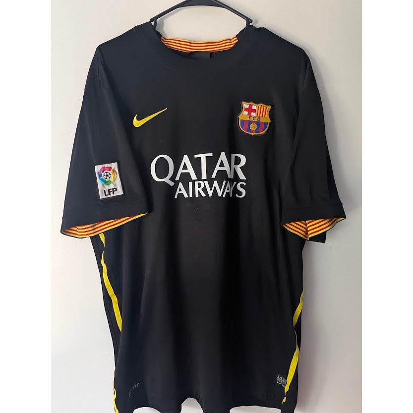 FC Barcelona 2013-14 Third Lionel Messi #10 Jersey Mens 2XL Nike Black Vintage