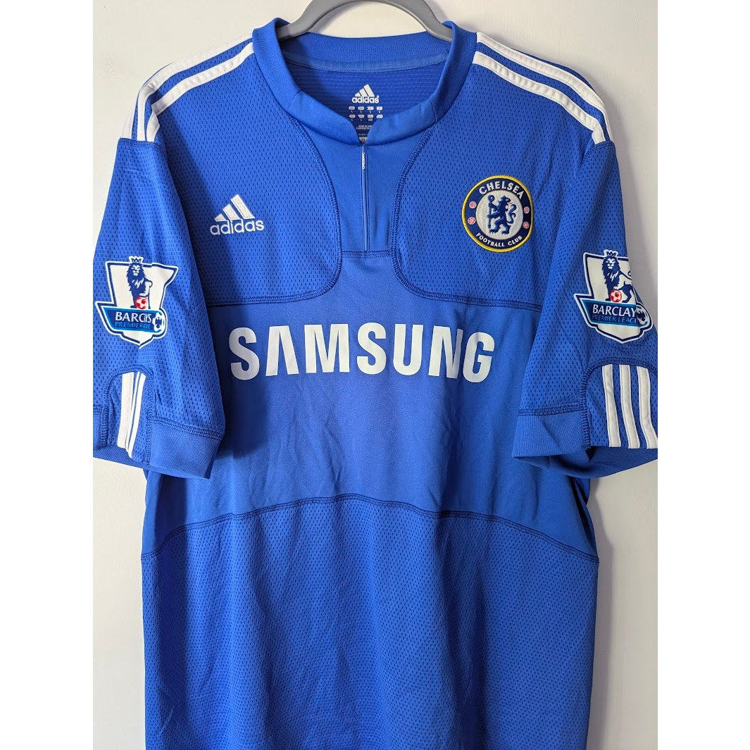 Chelsea 2009-10 Home Didier Drogba #11 Jersey Mens Large adidas EPL Fully Patched