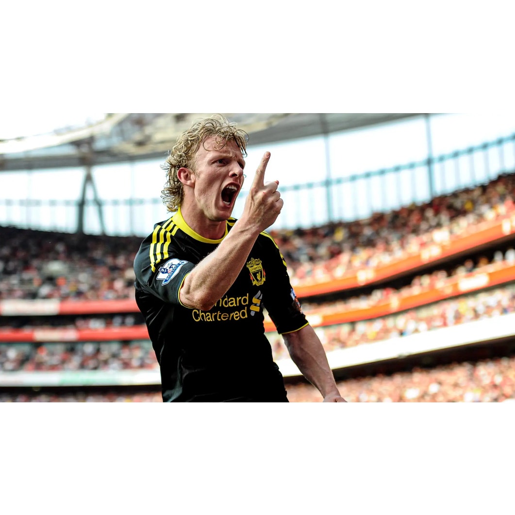 Liverpool 2010-11 Dirk Kuyt Third Jersey LS Men’s Medium Adidas Europa League Shirt