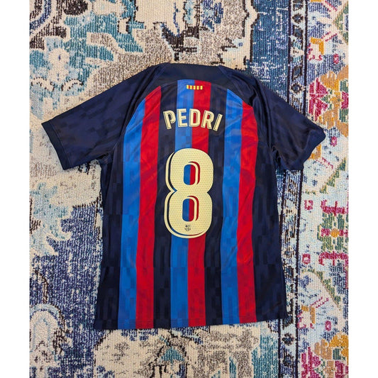 FC Barcelona 2022-23 Home Pedri #8 Jersey — Authentic Nike Kit Men’s L — Camp Nou Rising Star